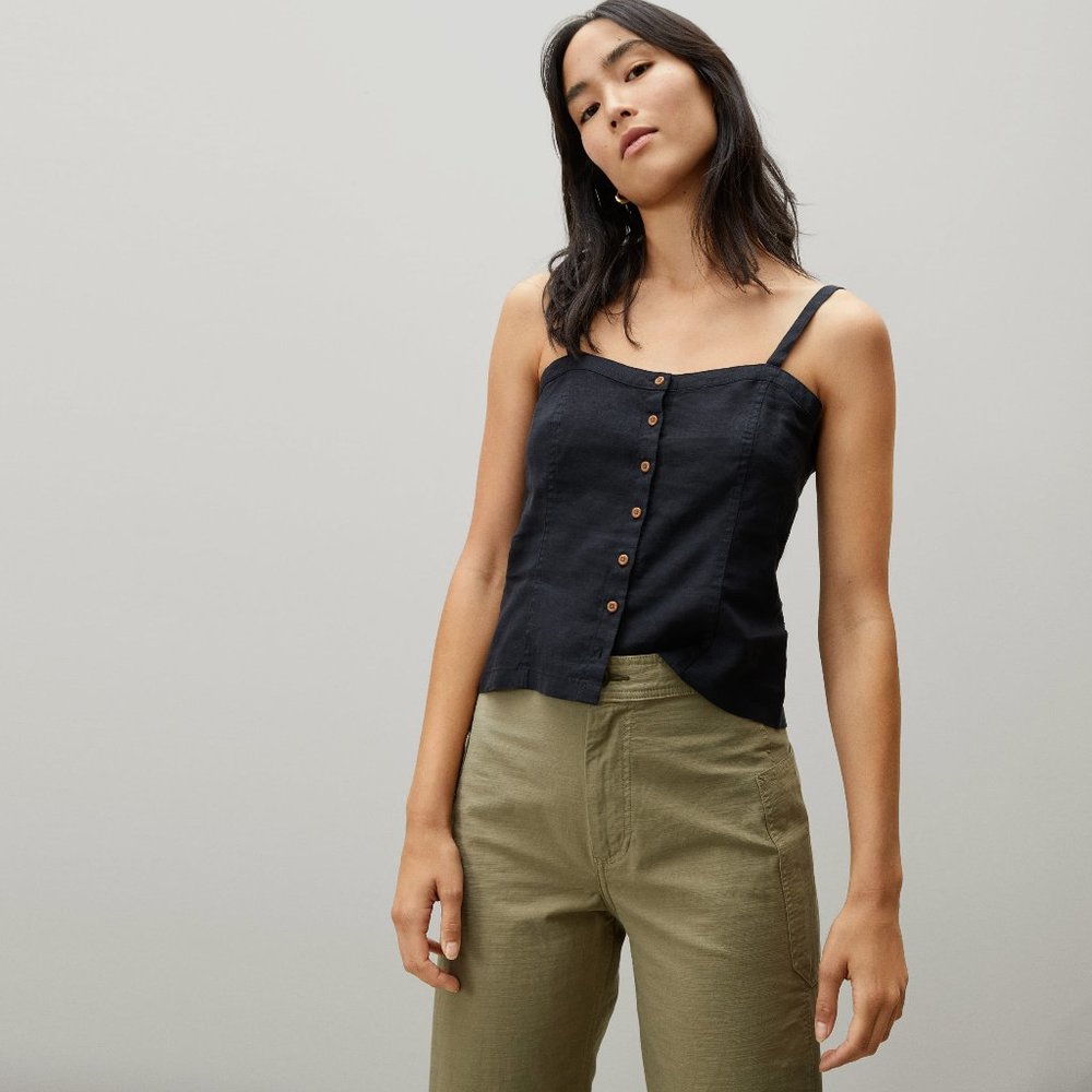 NWT Everlane Linen Picnic Top